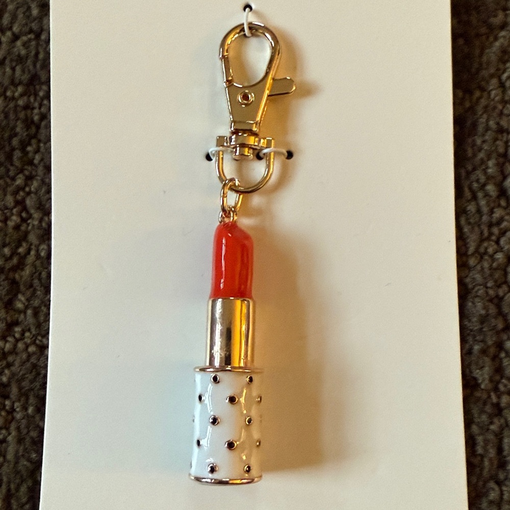 Lipstick Bag Charm Keychain - kate spade new york x Target Cream/Black/Red